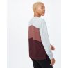 W Treefleece Chevron Crew Tentree Hi Rise Grey Heather/Olive Night Green/Meteorite Black