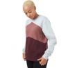Tentree Treefleece Chevron Crew Sweatshirt (Hi Rise Grey Heather / Mesa Red / Mulberry) kvinner