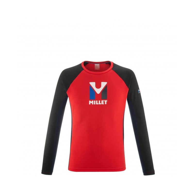 Långärmad T-shirt Millet Trilogy Logo Ls (Red / Black) Män