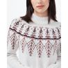 W Highline Wool Intarsia Sweater Tentree Oatmeal Heather/Mesa Red/Mulberry