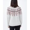 W Highline Wool Intarsia Sweater Tentree Oatmeal Heather/Mesa Red/Mulberry