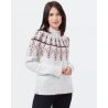 W Highline Wool Intarsia Sweater Tentree Oatmeal Heather/Mesa Red/Mulberry