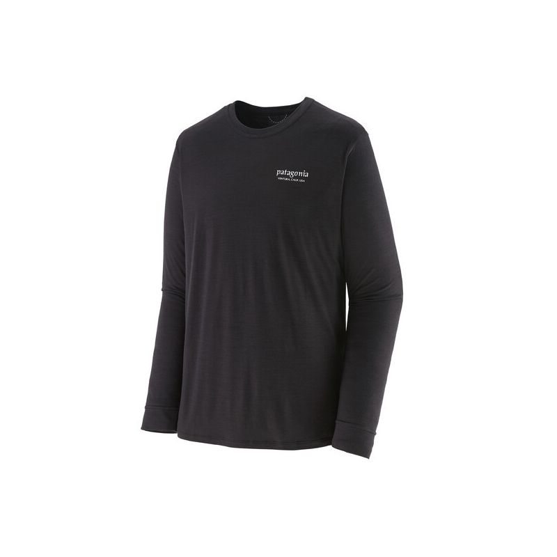 Teknisk topp Patagonia Cap Cool Merino Graphic Shirt (Heritage Header/ Black) man