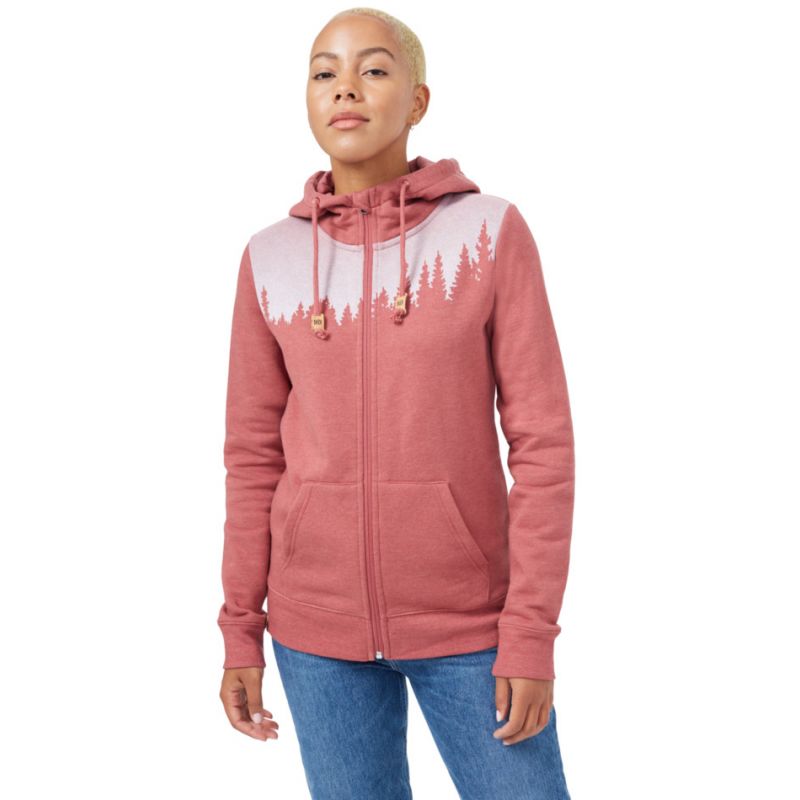 Tentree Juniper Zip Hoodie (Apple Butter Red Heather) Kvinnor