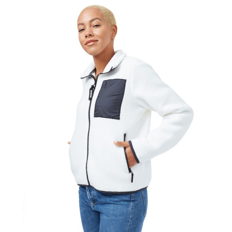 Fleecetakki Tentree Ecoloft Zip (Elm White) nainen