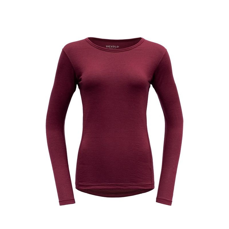 Devold Breeze Merino 150 (Beetroot) langærmet t-shirt til kvinder
