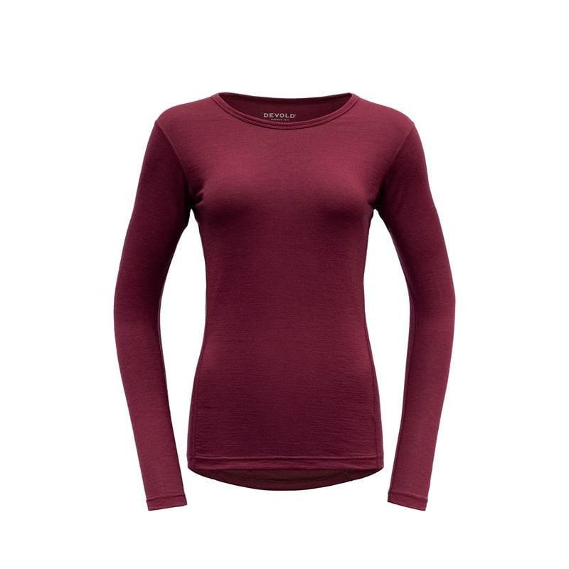 Devold Breeze Merino 150 (Beetroot) langermet t-skjorte for kvinner
