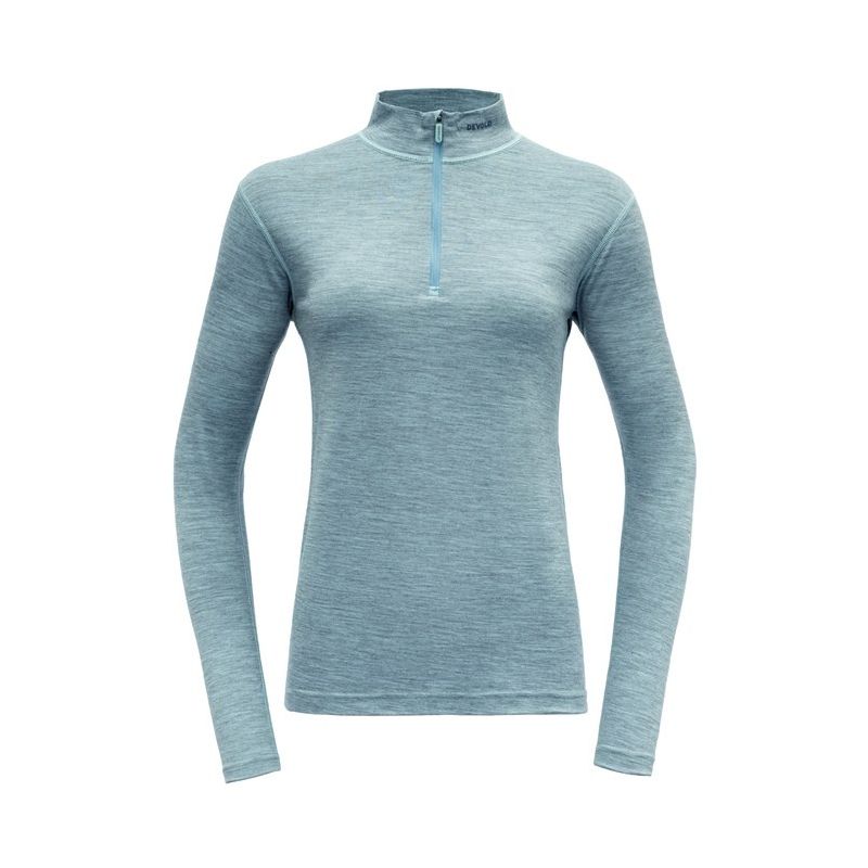 Camiseta técnica de mujer Devold Breeze Merino 150 Half Zip Neck (Cameo Melange)