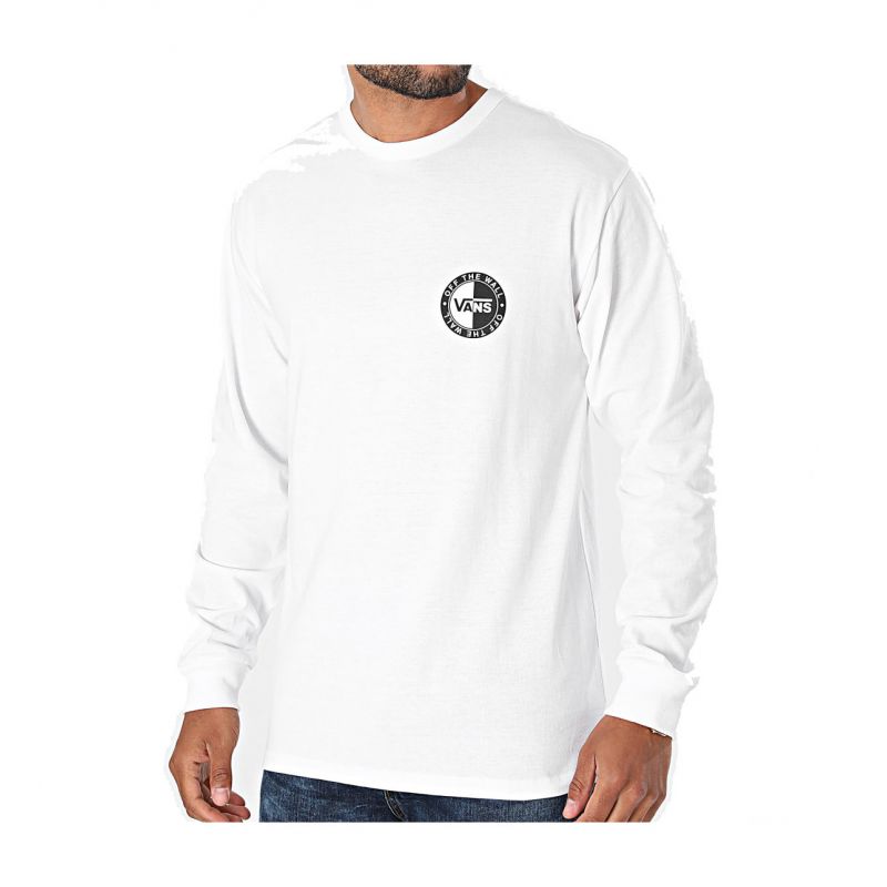 Vans Mn Off The Wall Classic Slanted Check Ls (Hvit) langermet t-skjorte menn