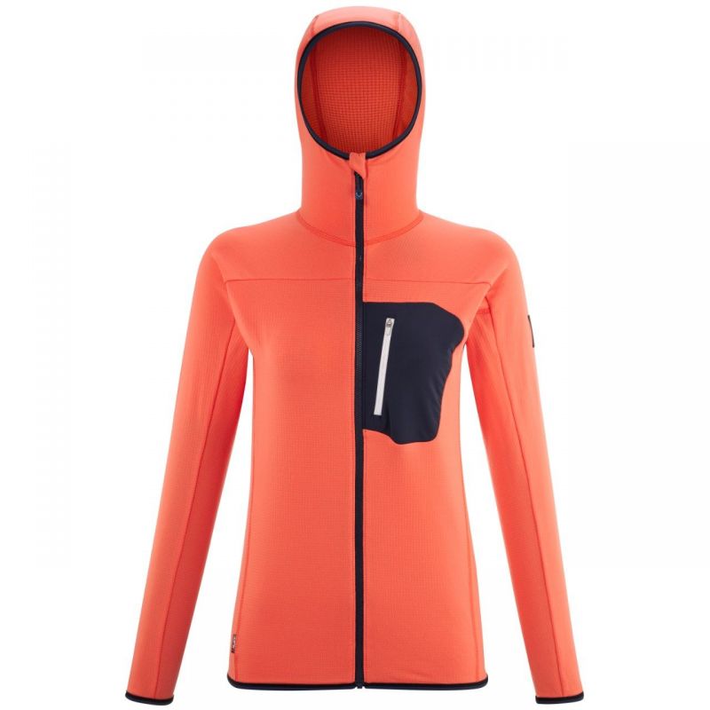 Micro Fleece Millet Trilogy Lightgrid Hoodie (Orange) Women
