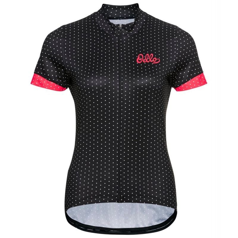 Odlo Collar Full Zip Essential (sort - pink) cykeltrøje til kvinder