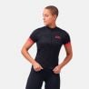 T-shirt S/u Collar S/s Full Zip Essentia Odlo black - paradise pink