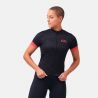 T-shirt S/u Collar S/s Full Zip Essentia Odlo black - paradise pink