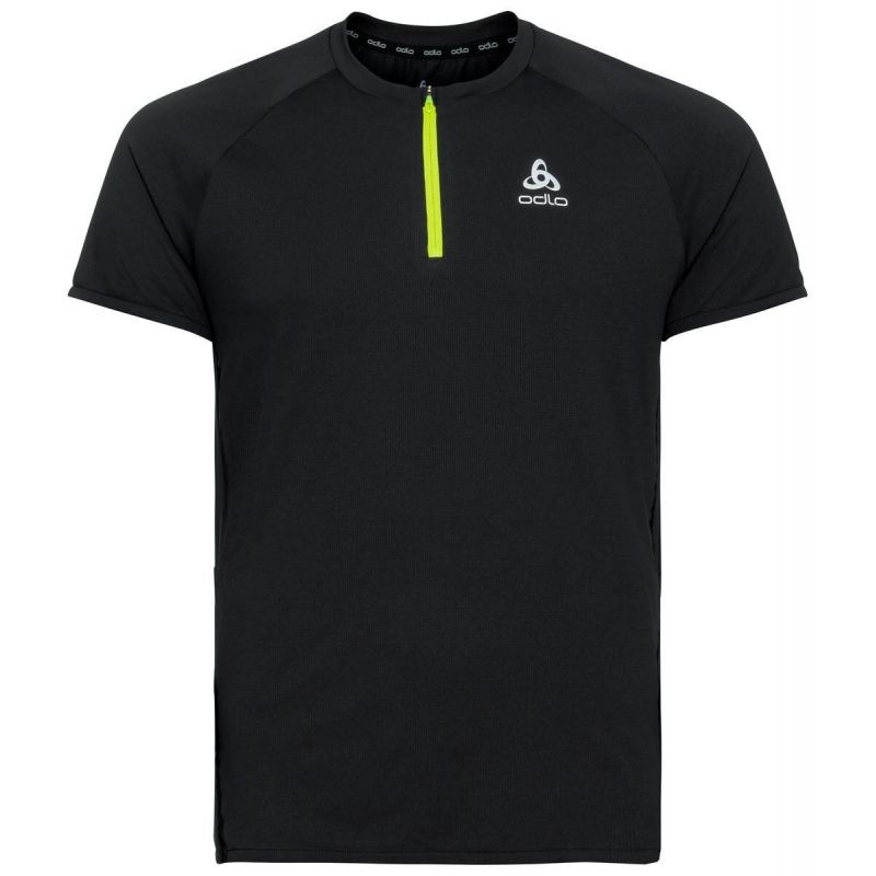 T-shirt ODLO 1/2 zip X-Alp (black - Evening Primrose) homme