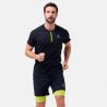 T-shirt Crew Neck S/s 1/2 Zip Axalp Trai Odlo black - evening primrose