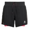2 i 1 shorts Odlo Axalp Trail (svart - paradisrosa) Kvinne