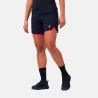 Pantalones cortos de mujer 2 en 1 ODLO Axalp Trail (negro - Siesta)