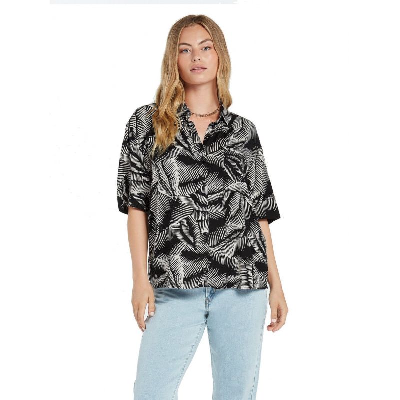 Volcom Stay Palm Top (Black White) Mujer