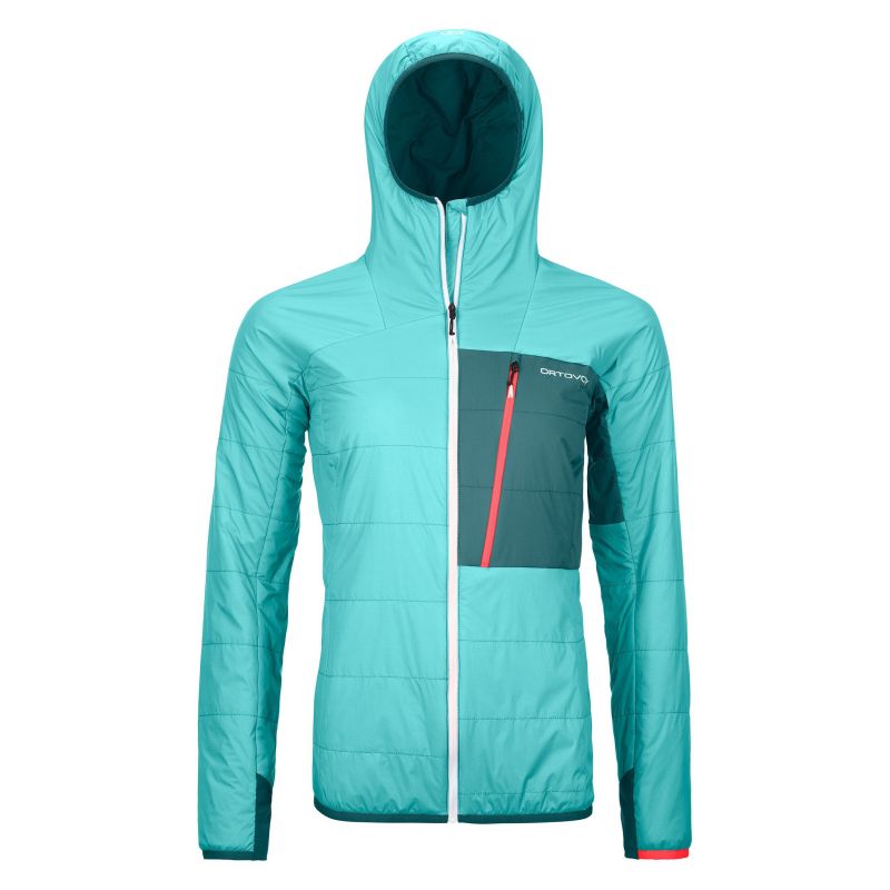 Dames donsjack Ortovox Swisswool Piz Duan Jacket (Ice Waterfall)