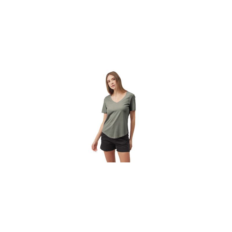 Tentree Treeblend T-skjorte med V-hals (Agave Grønn) kvinne
