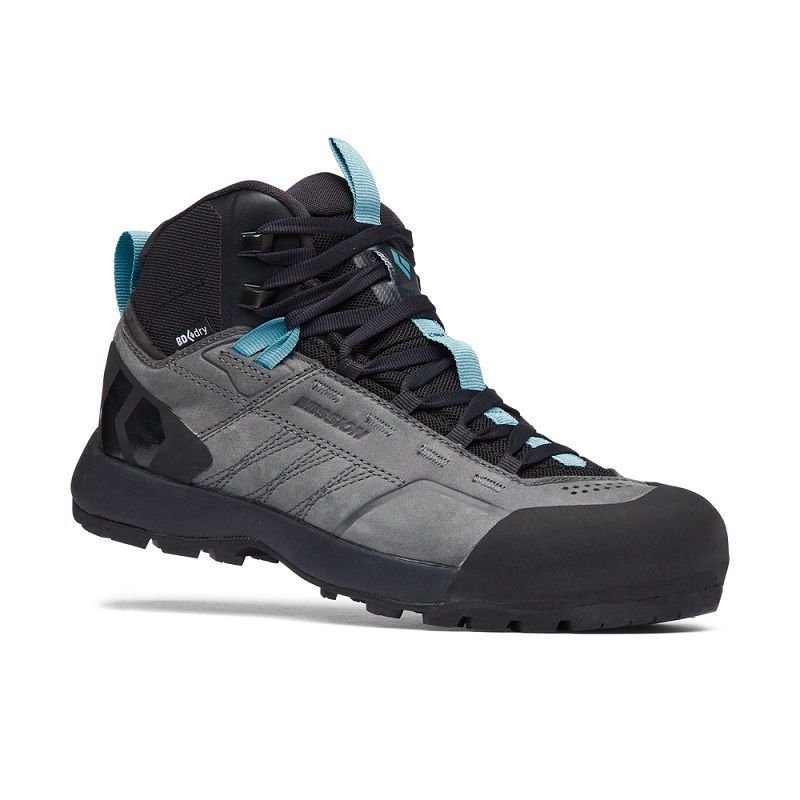 Black Diamond Mission Leather Mid WP (Steel Grey costal Blue) Walking Boot da donna