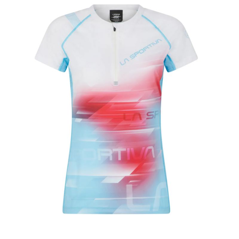 La sportiva Veloce trail running t-shirt voor dames (Malibu Blue/White)