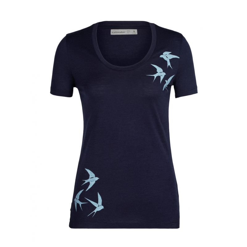 T-shirt Icebreaker Tech Lite II Scoop Shapes (Midnight Navy) Kvinnor