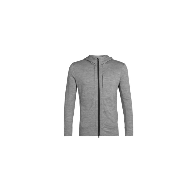 Hette fleece Icebreaker Quantum Iii Ls Zip (METRO HTHR/BLACK) mann