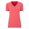 Puez Mel Dry W V-neck S/s Tee Salewa calypso coral melange