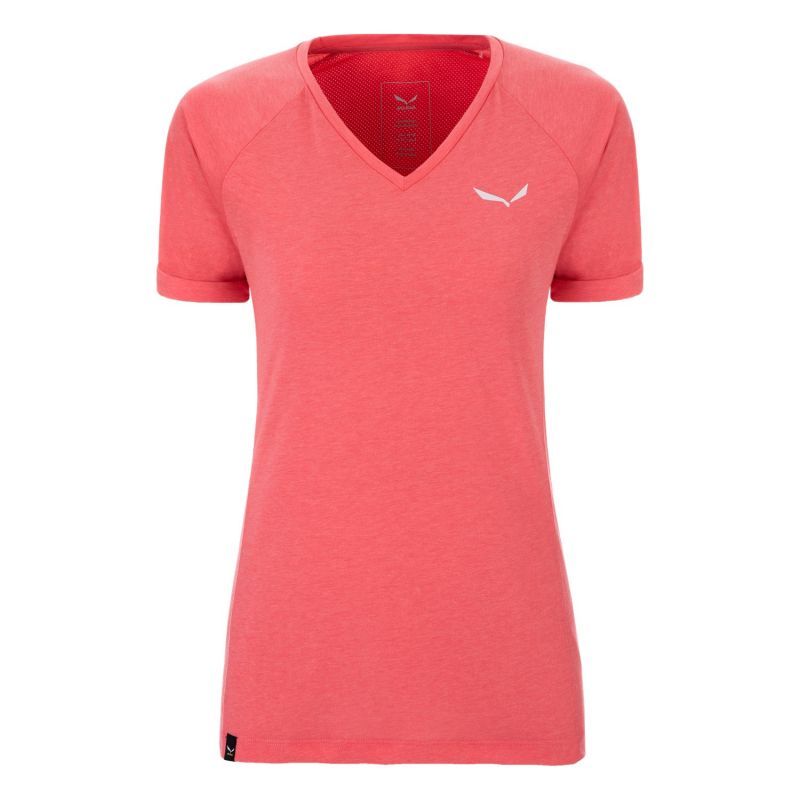 T-shirt donna Salewa Puez Mel Dry V-Neck (calypso coral)