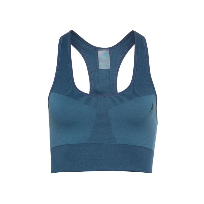 Brassiere ODLO Seamless Medium Ceramicool (BLUE WING TEAL MELANGE) femme