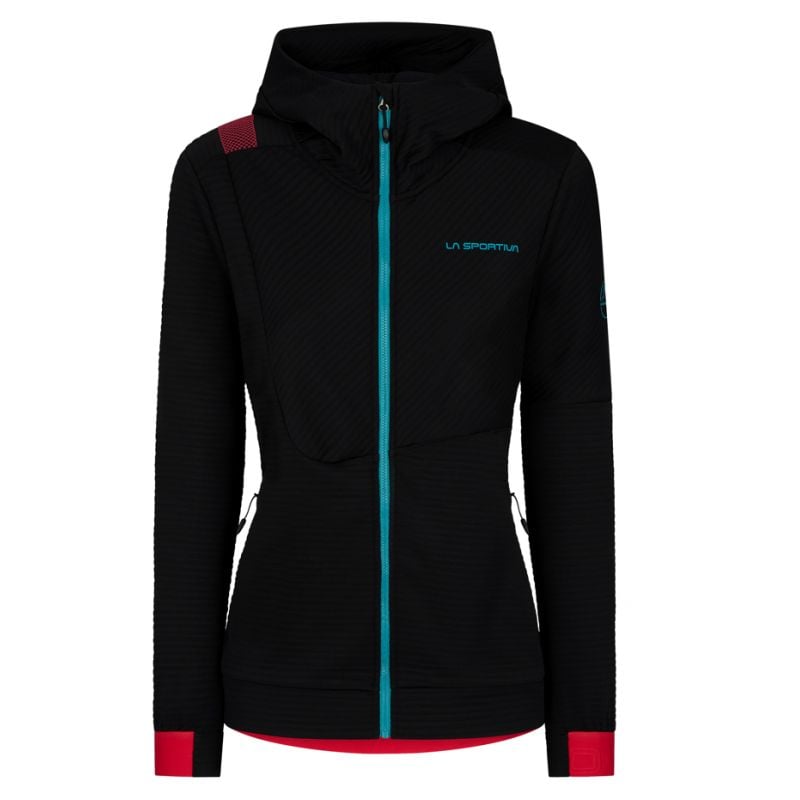 La sportiva Mood Hoodie (Zwart/Hibiscus) Dames