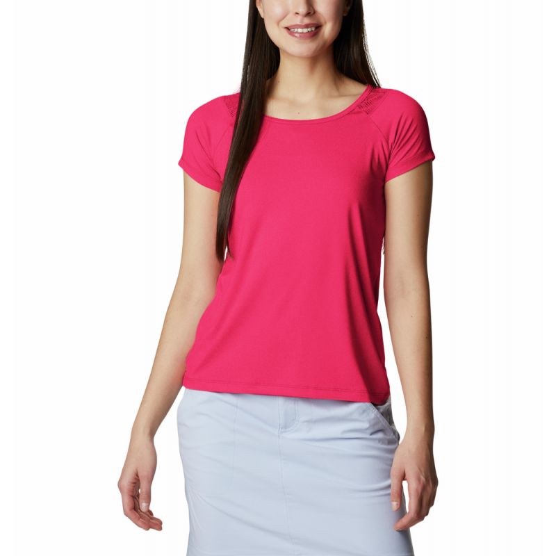 T-shirt Columbia Peak To Point II Ss Tee (Red Hibiscus Heather) Kvinder