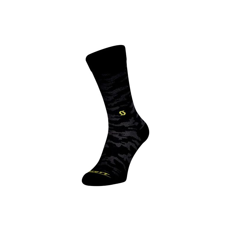  Chaussettes SCOTT Trail Camo Crew Black/sulphur Yellow