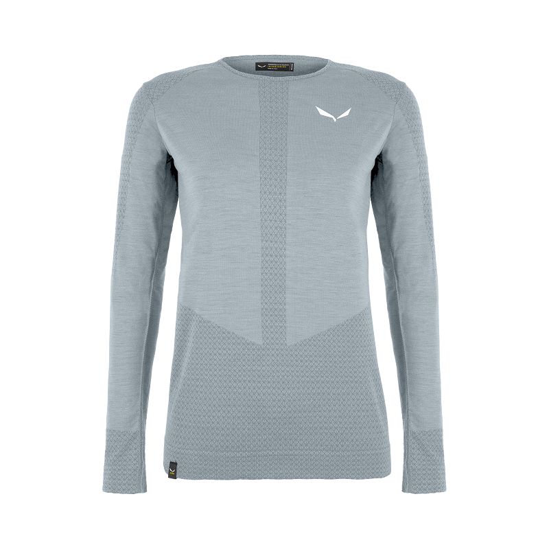 Women's technical top Salewa Zebru Medium L/s Tee (Flint stone)