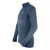Salewa ZEBRU MED WARM AMR M 1/2Z TEE. Dark Denim