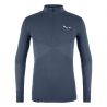 Salewa ZEBRU MED WARM AMR M 1/2Z TEE. Dark Denim