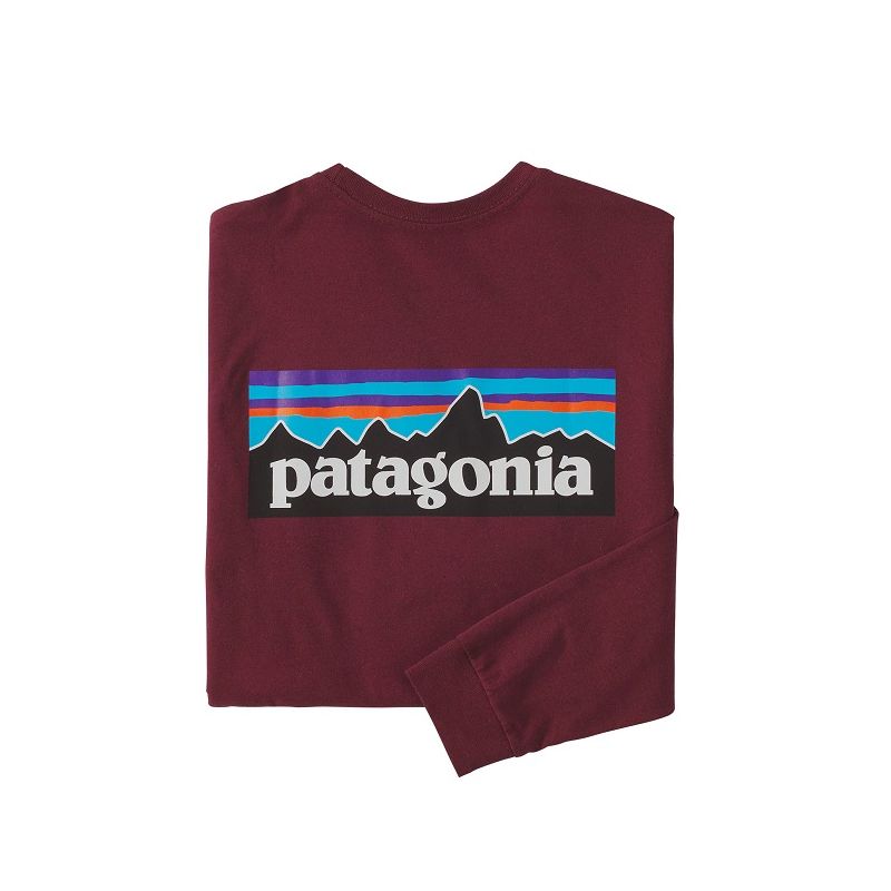 Pitkähihainen T-paita Patagonia L/s P-6 Logo Responsibili-tee (Sequoia Red) Miehet
