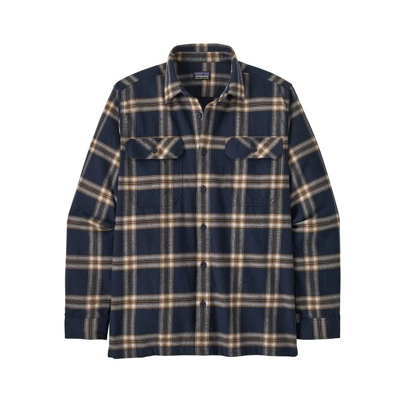 Patagonia Organic Cotton Mw Fjord Flannel Shirt (North Line: New Navy) man