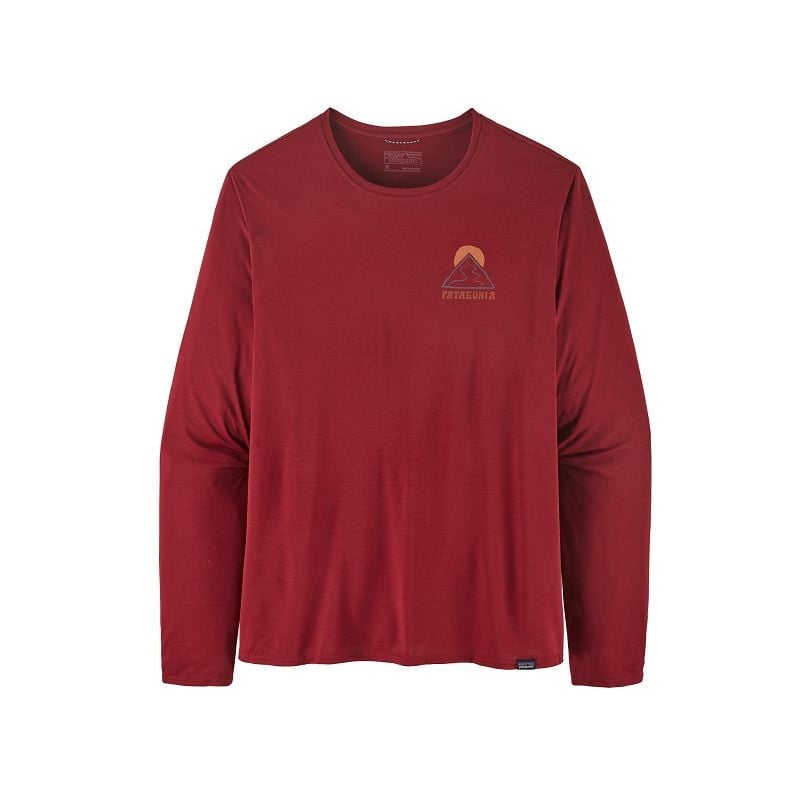 T-shirt Patagonia L/s Cap Cool Daily Graphic Shirt (Slow Going: Wax Red X-Dye) man