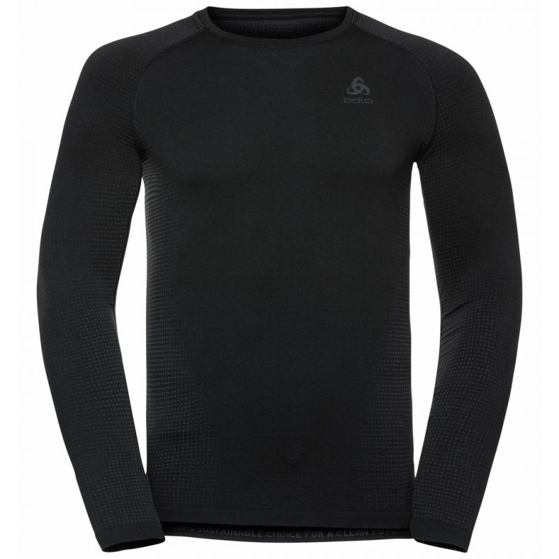 Langærmet T-shirt Odlo Performance Warm Eco (Sort/New Odlo grafitgrå) Mænd