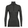 Baslager ICEBREAKER W 250 Vertex Ls Half Zip Alpine Geo (Svart/blixt/j) Kvinna
