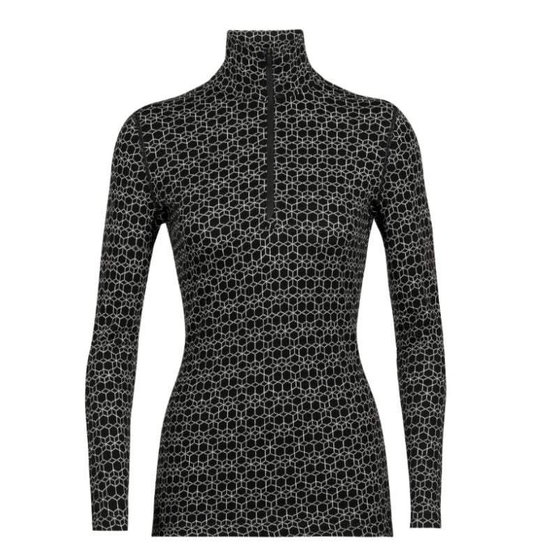 Base Layer ICEBREAKER W 250 Vertex Ls Half Zip Alpine Geo (Black/flash/j) Women