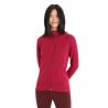 Fleece Icebreaker Quantum III Ls Hættetrøje med lynlås (kirsebær/espresso) kvinde