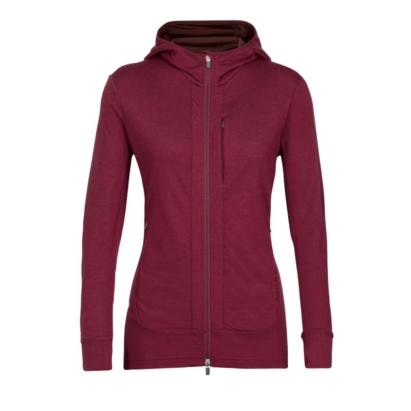Vellón Icebreaker Quantum Iii Ls Zip para mujer (Cherry)