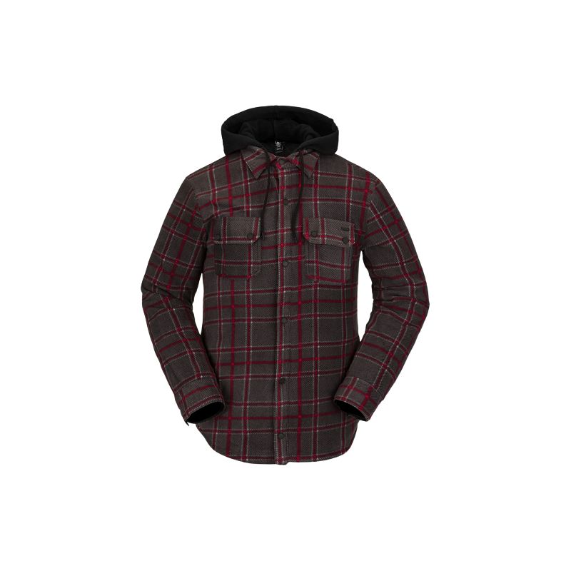 Jacke Volcom Field Insulated Flannel (Black Plaid) Mann