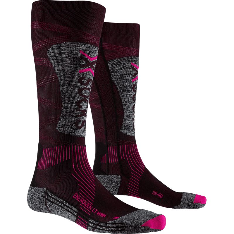 X-Socks Energizer LT 4.0 (sort/fluo pink/sten grå miel) skistrømper til kvinder