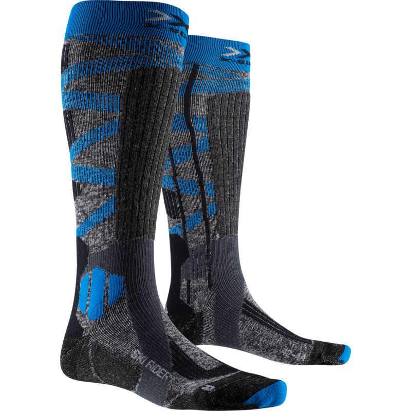 X-Socks Rider Silver 4.0 (stone grey melange/turquoise) Herren Skisocken