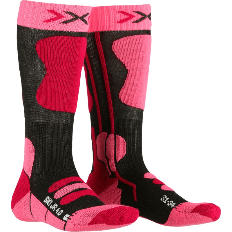X-Socks Ski JR 4.0 (antracite melange/rosa fluo) bambini