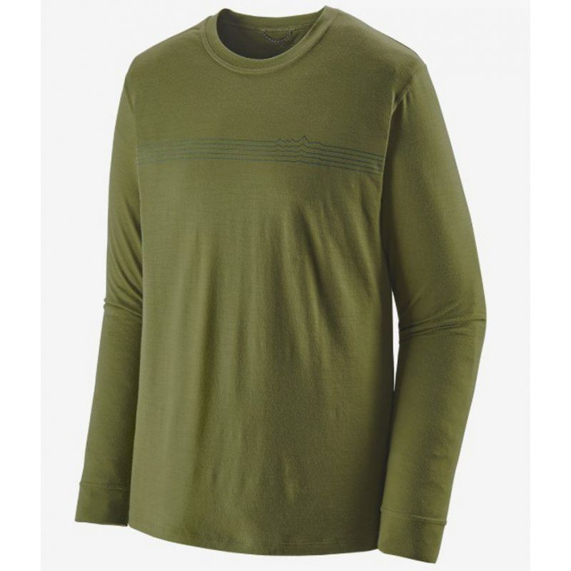 PATAGONIA Cap Cool Merino grafisk skjorte (Basin Green) teknisk topp for menn